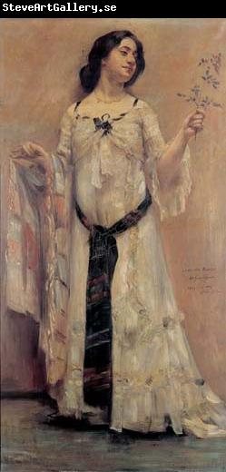 Lovis Corinth Portrait of Charlotte Berend-Corinth in a white dress